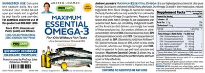 Maximum Essential Omega-3 Natural Orange label