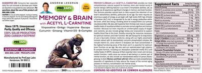Memory & Brain with Acetyl L-Carnitine label