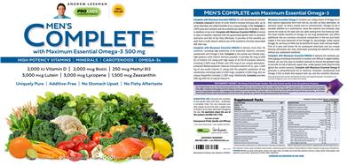 Men's Complete with Maximum Essential Omega-3 500 mg label