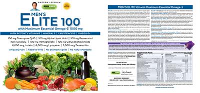 Men's Elite 100 with Maximum Essential Omega-3 1,000 mg label