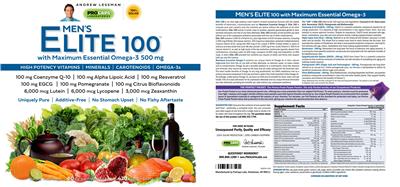 Men's Elite 100 with Maximum Essential Omega-3 500 mg label