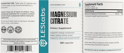 Magnesium Citrate label