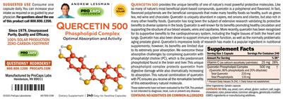 Quercetin 500 label