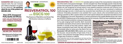 Resveratrol 100 with EGCG 100 label