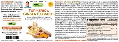 Turmeric & Ginger Extracts label
