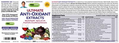 Ultimate Anti-Oxidant Extracts label