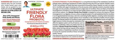 Ultimate Friendly Flora Probiotic 25 Billion CFU label