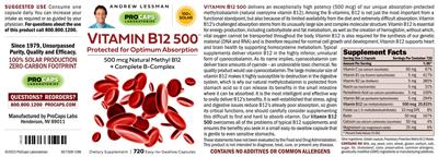 Vitamin B12 500 label