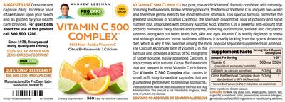 Vitamin C 500 Complex label