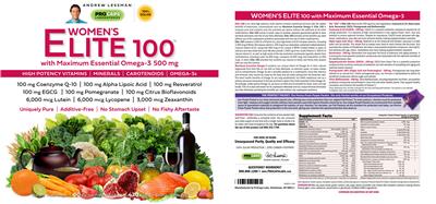 Women's Elite 100 with Maximum Essential Omega-3 500 mg label