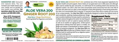 Aloe Vera 200 Ginger Root 200 label