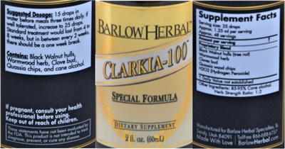 Clarkia-100 Tincture label