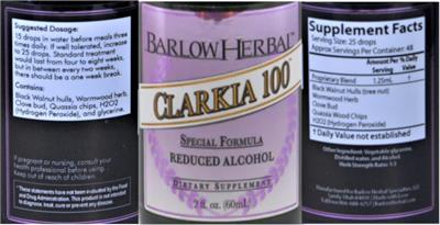 Clarkia 100 Reduced Alcohol label