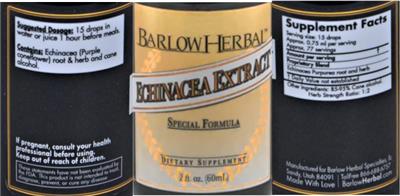 Echinacea Extract Tincture label