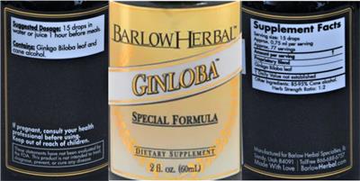 Ginloba Tincture label