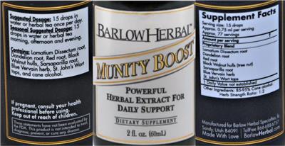 Munity Boost Tincture label