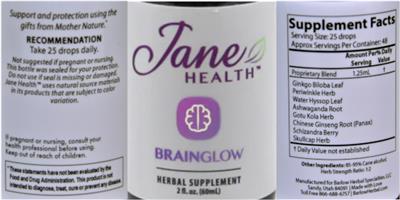 BrainGlow Tincture label