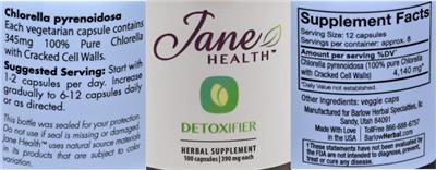 Detoxifier 390 mg label