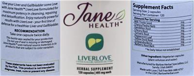 Liver Love 495 mg label