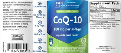 CoQ-10 100 mg label