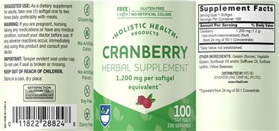 Cranberry 1,200 mg label