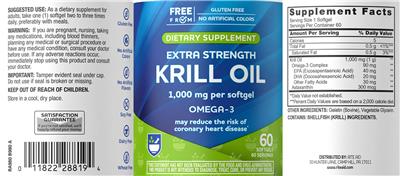 Extra Strength Krill Oil 1,000 mg label