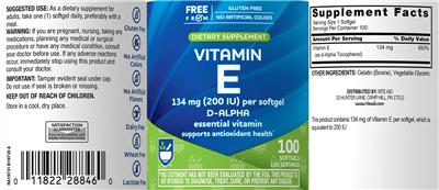 Vitamin E 134 mg (200 IU) label