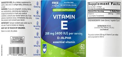 Vitamin E 268 mg (400 IU) label