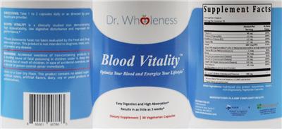 Blood Vitality label