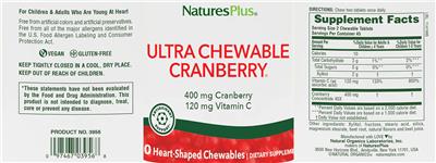 Ultra Chewable Cranberry label