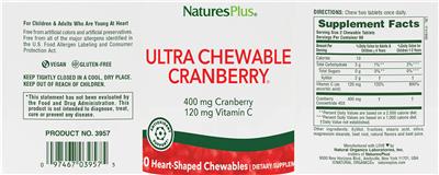 Ultra Chewable Cranberry label