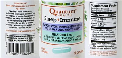 Sleep+ Immune label