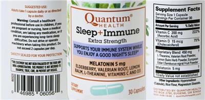Sleep+ Immune Extra Strength label