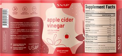 Apple Cider Vinegar with the Mother Apple Flavored Gummies label