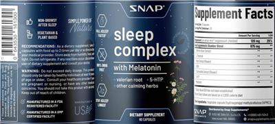 Sleep Complex with Melatonin label