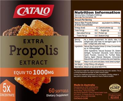 Extra Propolis Extract 1000 mg label