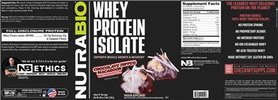 Whey Protein Isolate Chocolate Dipped Macaroon label