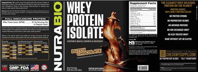 Whey Protein Isolate Dutch Chocolate label
