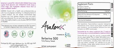 Berberine 500 label