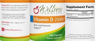 Vitamin D 2500 IU label