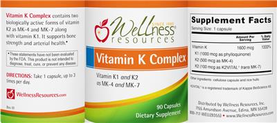 Vitamin K Complex label