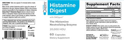 Histamine Digest with DAOgest 20,000 HDU label