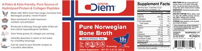 Pure Norwegian Bone Broth Natural Chicken Taste label