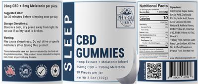 Sleep CBD Gummies label