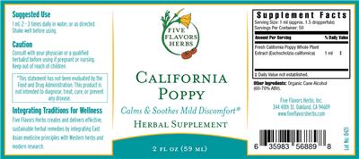California Poppy label