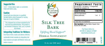 Silk Tree Bark label