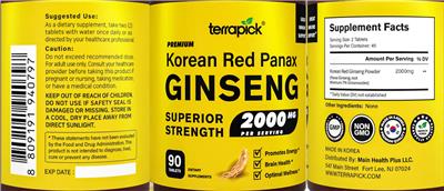 Korean Red Panax Ginseng label