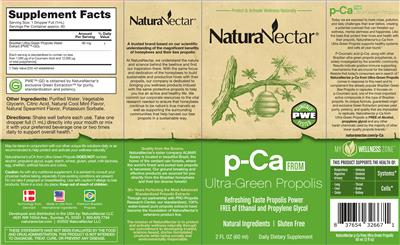 p-Ca from Ultra-Green Propolis label
