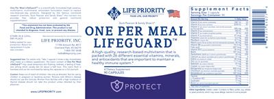 One Per Meal Lifeguard label