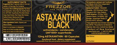 Astaxanthin Black 12 mg label